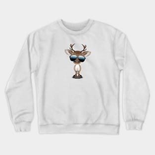 Cute Baby Reindeer Wearing Sunglasses Crewneck Sweatshirt